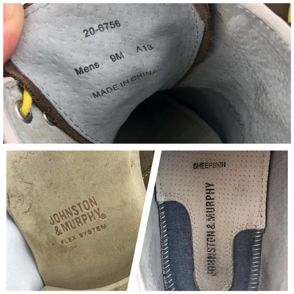 Johnston & Murphy Men's Taupe Suede Sheepskin Brogue Wingtip Oxfords - Picture 9 of 9